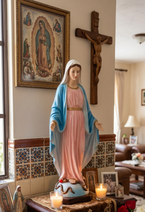 Virgen de Tihaljina a color, 35 cm de alto